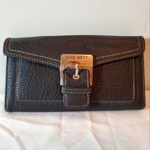 NINE WEST Women's Black Leather Wallet